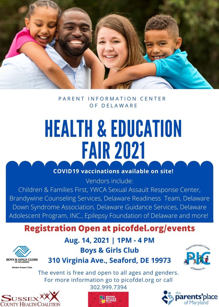 Parent Information Center of DE/Health & Education Fair – August 14 ...